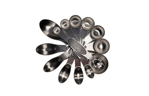 Magnetic Measuring Spoons - Set of 8, Dual Sided, Stainless Steel, Black Sweetz Bkry By Jess