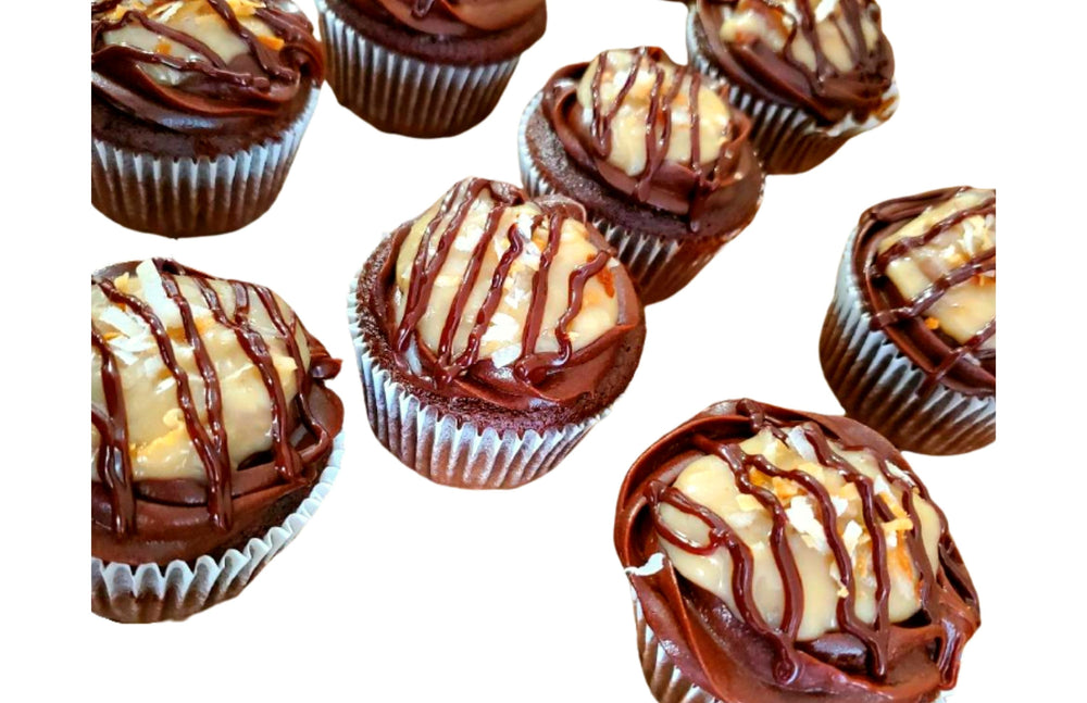 German Chocolate Cupcakes with Coconut Pecan & Chocolate Ganache Sweetz Bkry