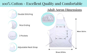 100% Cotton Adult and Child Apron & Hat Set, Unisex - Multiple Use Apron - Excellent Coverage Sweetz Bkry By Jess