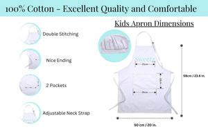 100% Cotton Child Apron & Hat Set, Unisex - Multiple Use Apron - Excellent Coverage Sweetz Bkry By Jess