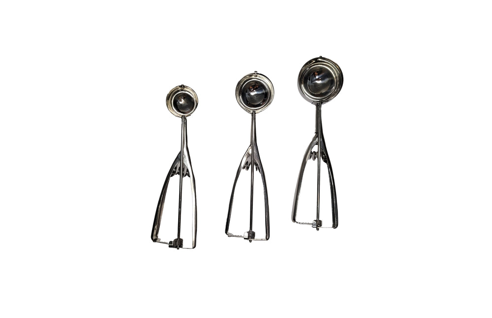 Stainless Steel Cookie Scoop Set of 3 (3 Tbsp, 2 Tbsp, and 1 Tbsp) - Silver Sweetz Bkry By Jess