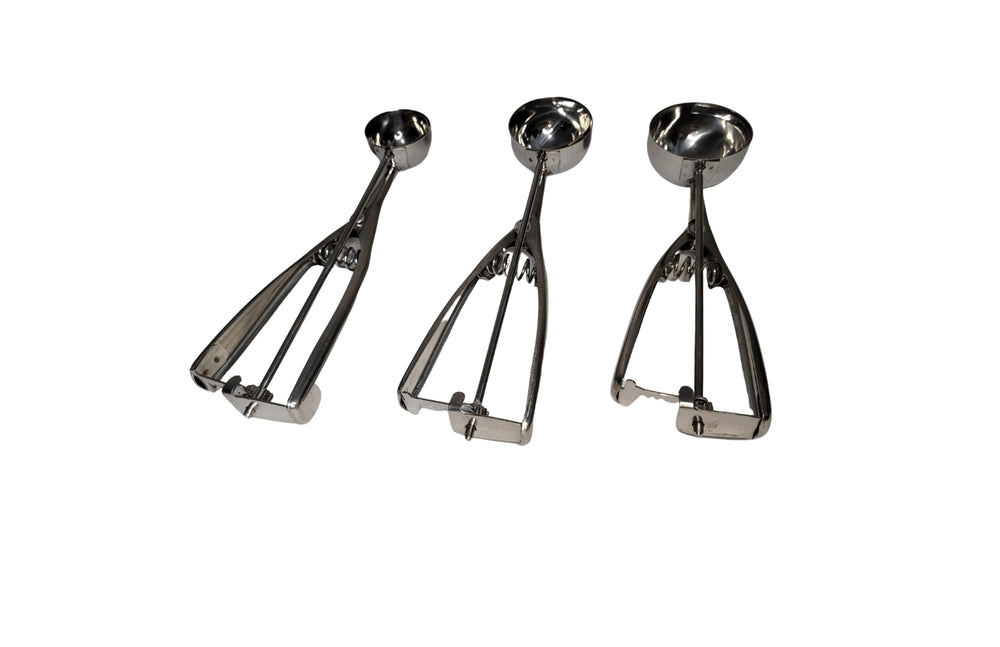 Stainless Steel Cookie Scoop Set of 3 (3 Tbsp, 2 Tbsp, and 1 Tbsp) - Silver Sweetz Bkry By Jess