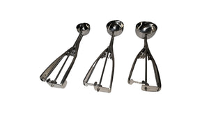 Stainless Steel Cookie Scoop Set of 3 (3 Tbsp, 2 Tbsp, and 1 Tbsp) - Silver Sweetz Bkry By Jess