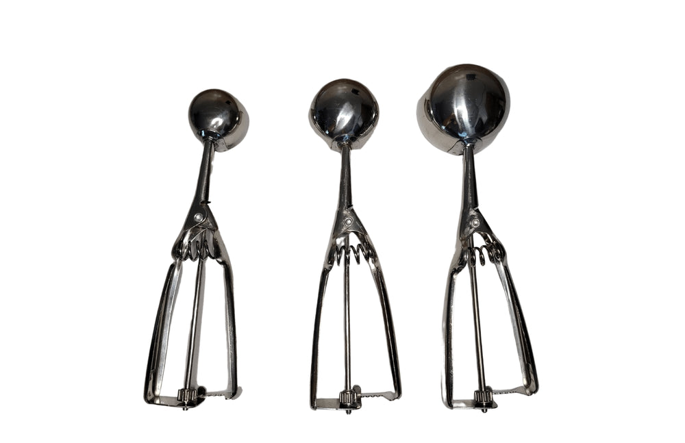 Stainless Steel Cookie Scoop Set of 3 (3 Tbsp, 2 Tbsp, and 1 Tbsp) - Silver Sweetz Bkry By Jess