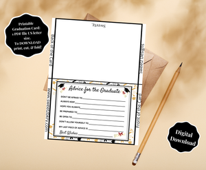 Printable Graduation Advice Card - PDF Sweetz Bkry Baking with Jess