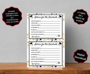
            
                Load image into Gallery viewer, Printable Graduation Advice Card, 2 - 7*5in flat cards per page - PDF Sweetz Bkry Baking with Jess
            
        