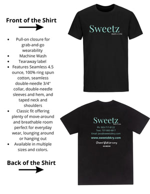 Adult T-shirt - Black Ultra Cotton - 100% Cotton - Unisex T-Shirt Sweetz Bkry By Jess