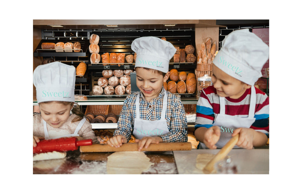 100% Cotton Child Apron & Hat Set, Unisex - Multiple Use Apron - Excellent Coverage Sweetz Bkry By Jess