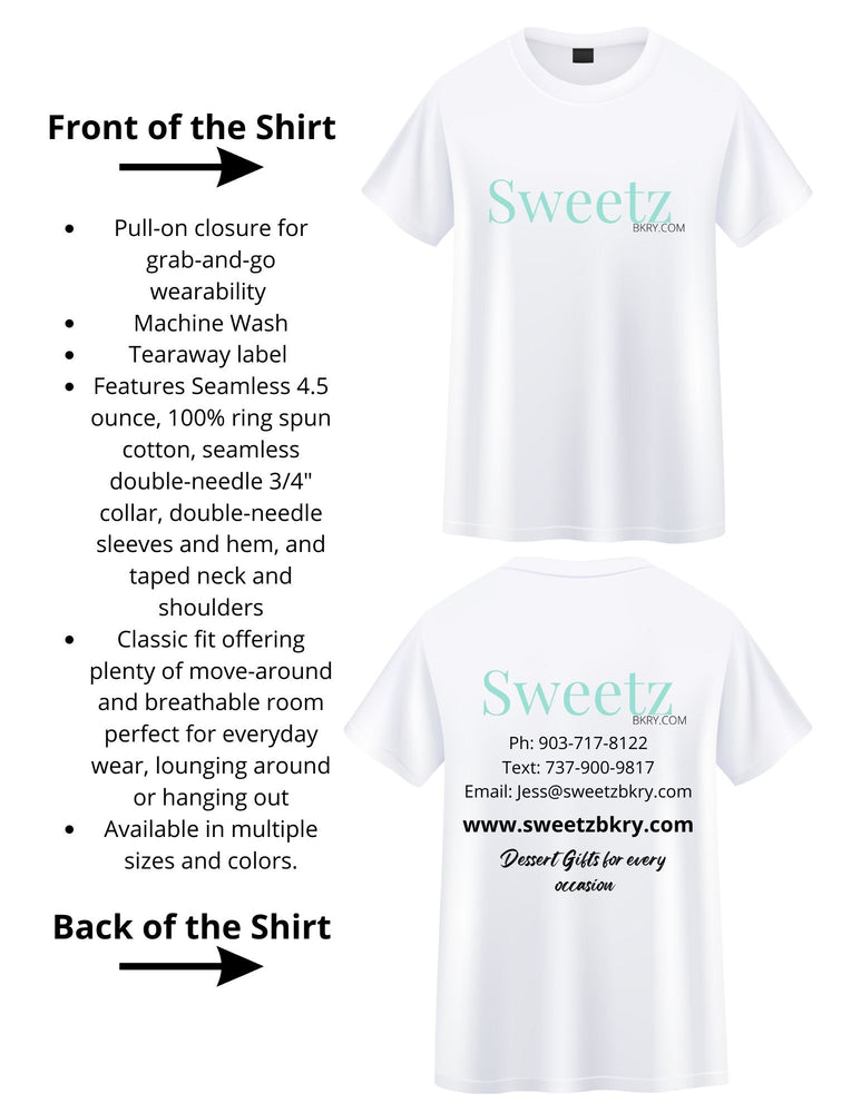 Adult T-shirt -100% Cotton - White Ultra Cotton - Unisex T-Shirt Sweetz Bkry By Jess