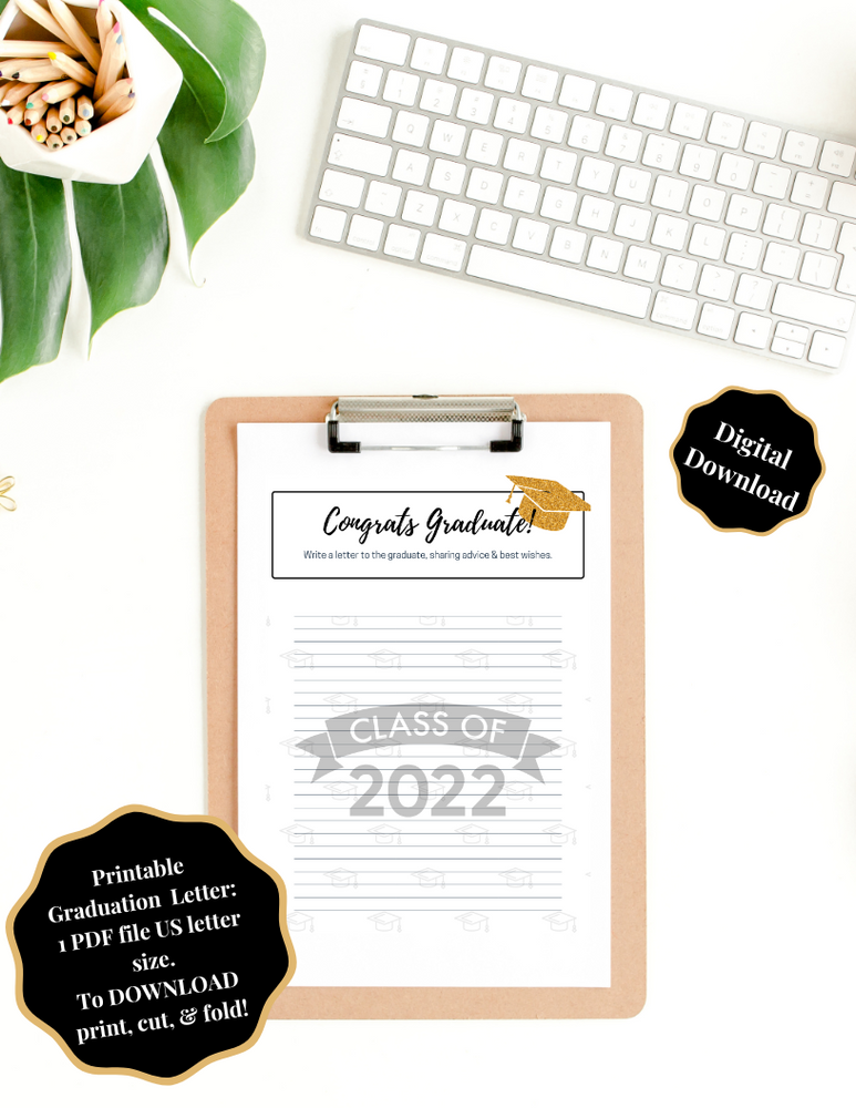 Graduation Letter Pdf Printable Graduation Advice Letter Template - Digital Downloads ...