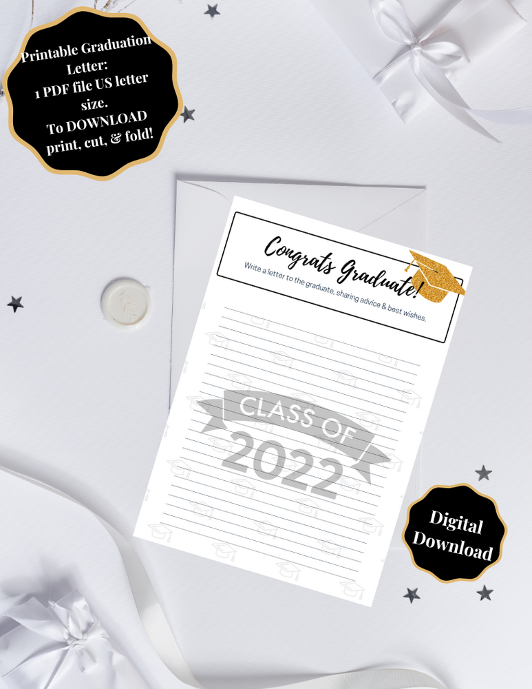 Graduation Letter Pdf Printable Graduation Advice Letter Template - Digital Downloads ...