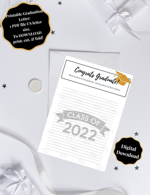Printable Graduation Advice Letter Template - PDF Sweetz Bkry Baking with Jess