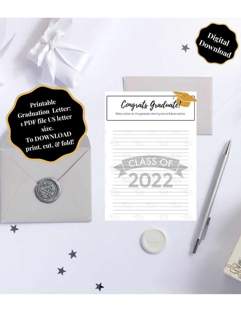 Printable Graduation Advice Letter Template - PDF Sweetz Bkry Baking with Jess